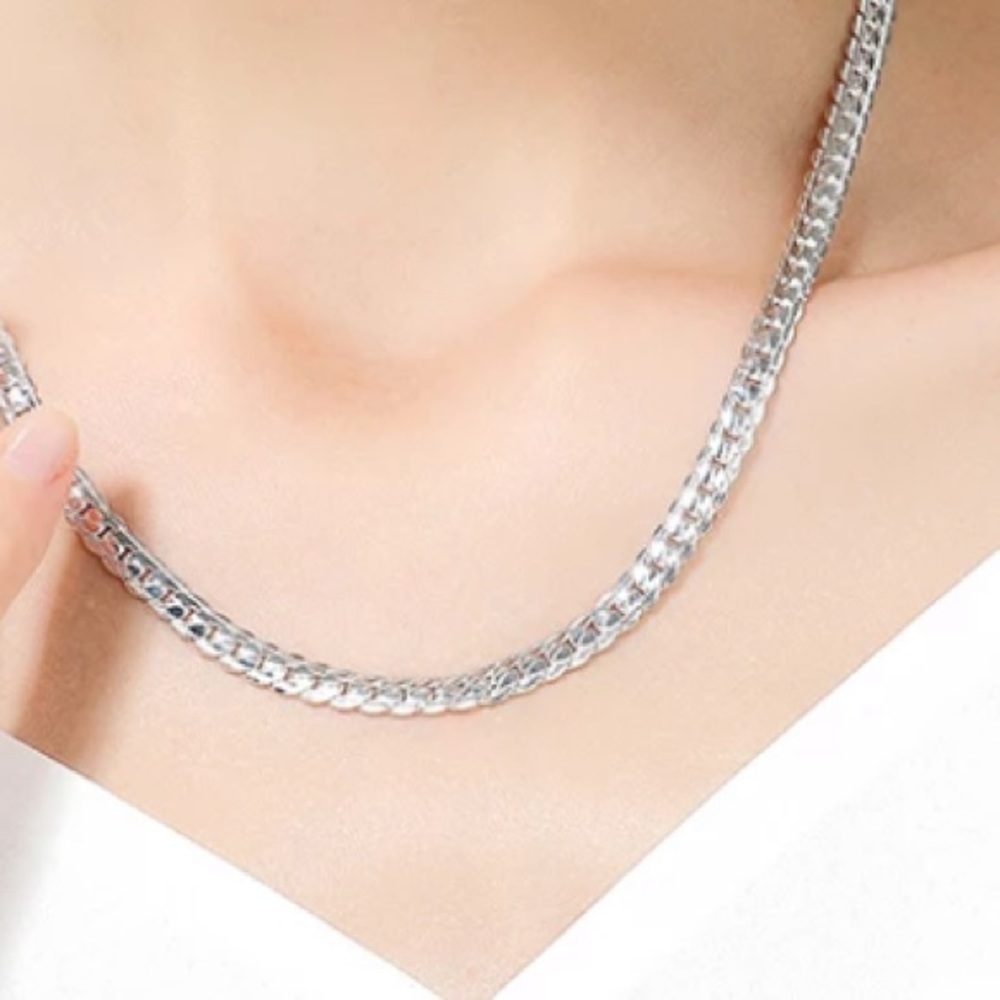 925 Sterling Silver Full Sideways Necklace - Picture 6 of 6